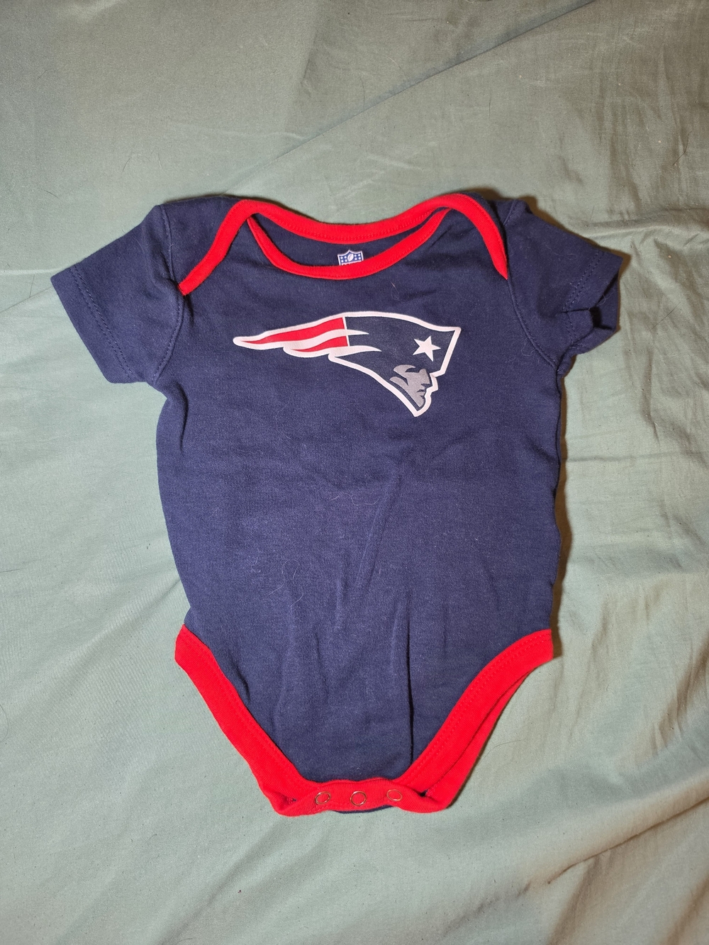 NFL Navy and Red New England Patriots Baby Bodysuit